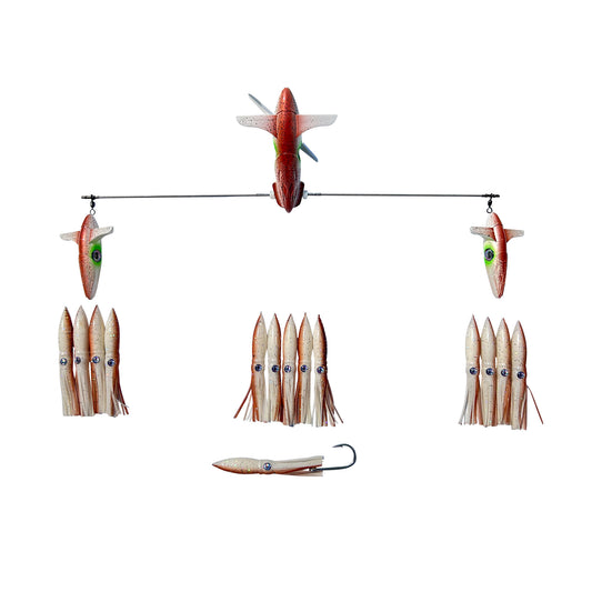 Chatter Lures 24" Wingman Side Tracker with 6" Floating Shell Squid