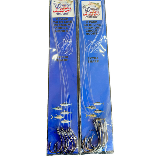 Run-Off Lure Company Premium Snelled Circle Hooks - Striped Bass