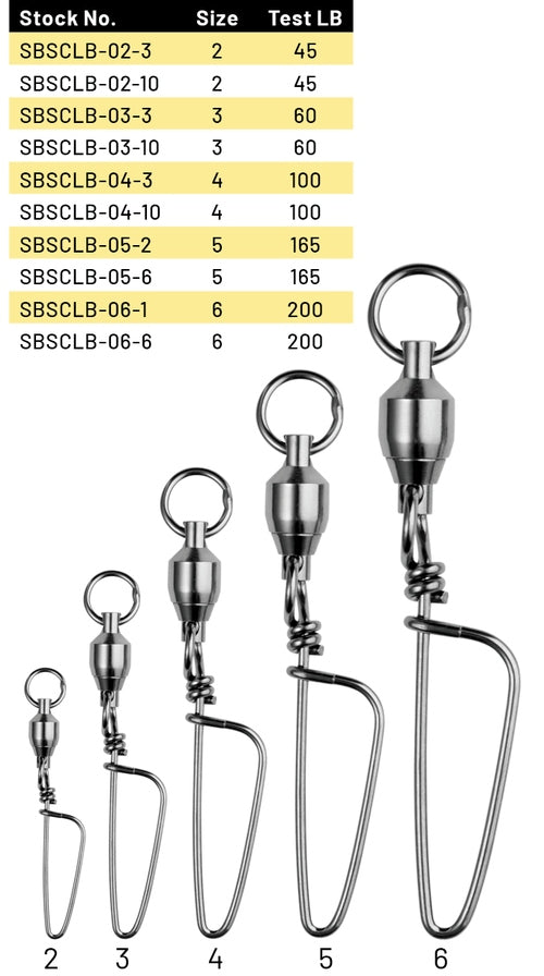 Spro Ball Bearing Swivel w/ Coastlock Snap (Black)