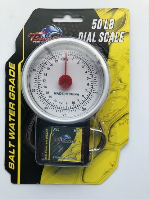 Tsunami 50lb Dial Scale w/ Integrated Tape Measure