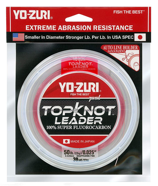 Yo-Zuri Topknot Fluorocarbon Leader Pink 30 Yard Spool